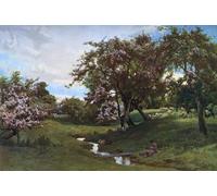 ZHAOSHAN De Célèbres Tableaux Paysage Toile Affiche Affiche De Arts Quand la nature a peint toutes choses gaies par Alfred William Parsons Pour la Décoration de Bureau 60x90cm