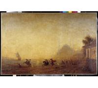 ZHAOSHAN De Célèbres Tableaux Paysage Toile Affiche Affiche De Arts sur les rives du Bosphore la basilique Sainte-Sophie est visible par Félix Ziem Pour la Décoration de Bureau 60x90cm