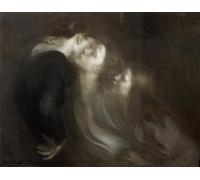 ZHAOSHAN De Célèbres Tableaux Paysage Toile Affiche Affiche De Arts the Motherly Kiss Late by Eugène Carrière Impression Peinture Huile Pour la Décoration de Bureau 60x90cm