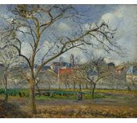 ZHAOSHAN De Célèbres Tableaux Paysage Toile Affiche Affiche De Arts un verger à pontoise en hiver de camille pissarro Impression Peinture Huile Pour la Décoration de Bureau 60x90cm