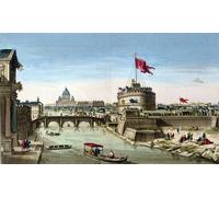 ZHAOSHAN De Célèbres Tableaux Paysage Toile Affiche Affiche De Arts une vue sur le Tibre avec le château Saint-Ange et la basilique Saint-Pierre d'Antonio Joli Pour la Décoration de Bureau 60x90cm