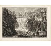 ZHAOSHAN De Célèbres Tableaux Paysage Toile Affiche Affiche De Arts Vue de lacascade de Tivoli par Battista Piranesi Impression Peinture Huile Pour la Décoration Murale 60x90cm