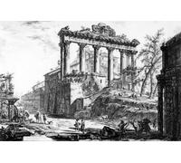 ZHAOSHAN De Célèbres Tableaux Paysage Toile Affiche Affiche De Arts Vue du temple de De la 'vues de la série par Battista Piranesi Pour la Décoration de la Chambre à Coucher 60x90cm