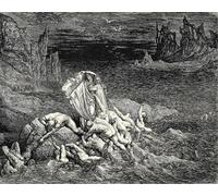 ZHAOSHAN Imprimer Affiche Toile Avec Image les Cantolines Inferno vois maintenant ton fils! les âmes de ceux que la colère a vaincus. Gustave Doré Pour la Décoration de Bureau 60x90cm