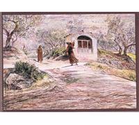 ZHAOSHAN Imprimer Affiche Toile Avec Image Saint François fait tourner le frère Masseo plusieurs fois pour trouver le chemin qu'il doit suivre par Eugene Burnand Pour la Décoration de Bureau 60x90cm