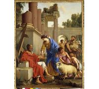 ZHAOSHAN Oeuvre Dimpression Job est restauré dans ses possessions Dieu rend un travail prospère après avoir été frappé par Laurent De La Hyre Pour la Décoration de la Chambre à Coucher 60x90cm
