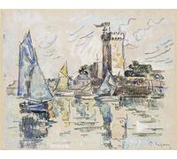 ZHAOSHAN Tableau sur Toile Photos Poster 58x90cm Sans Cadre Vue Du Port Aux Sables d'olonne Par Paul Signac