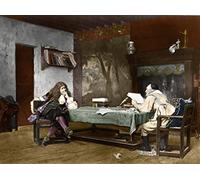 ZHAOSHAN Tableau sur toile poster 58x90cm sans cadre les auteurs Jean baptiste Poquelin Dit Molière et Pierre par Jean Leon Gerome