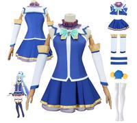 ZHAOSJ Aqua Cosplay Anime Konosuba God's Blessing sur ce merveilleux costume mondial jeu Uniforme Tenues avec coiffure complète set Halloween Carnival Party Fancy Haid Up costume