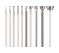 ZHaotn Jeu de 10 fraises diamantées trapézoïdales inversées, tige de 2,4 mm (3/32"), for outils rotatifs, for la sculpture sur pierre.