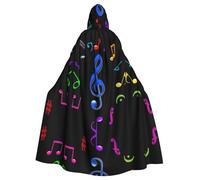 ZHAOUR Cape à capuche unisexe pour adulte - Musique pentatonique colorée - Imprimé complet Cosplay Costume Cape - Peignoir confortable et durable