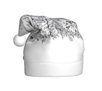ZHAOUR Chapeau de Noël à imprimé floral noir et blanc pour adultes - Chapeaux confortables pour Noël, Nouvel An, fêtes de fin d'année, couvre-chef festif