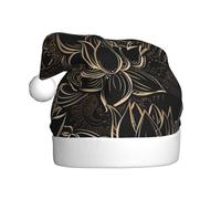 ZHAOUR Chapeau de Noël bohème doré avec imprimé fleurs de lotus pour adultes - Chapeaux confortables pour Noël, Nouvel An, fêtes de fin d'année