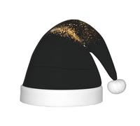 ZHAOUR Chapeau de Noël doré et noir imprimé sable pour enfants - Chapeau de Père Noël festif, couvre-chef de vacances pour Noël, fêtes du Nouvel An