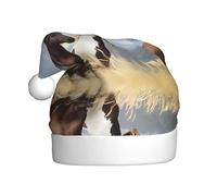 ZHAOUR Chapeau de Noël pour adultes avec impression artistique de chevaux - Chapeaux confortables pour Noël, Nouvel An, Père Noël, couvre-chef festif