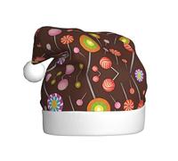 ZHAOUR Chapeau de Noël pour adultes avec motif sucette de bonbons (1) - Chapeaux confortables pour Noël, Nouvel An, Père Noël, couvre-chef festif