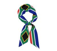 ZHAOUR Elégant drapeau de l'Afrique du Sud Imprimé Foulard Mode Foulard - Écharpe légère - Cadeau d'automne idéal pour les voyages élégants et les photos, Noir , taille unique