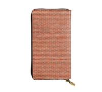 ZHAOUR Élégant portefeuille en cuir imprimé aurore boréale - Pochette légère à deux volets, plusieurs emplacements pour cartes et poche zippée pour pièces de monnaie, Texture murale en brique rouge