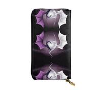 ZHAOUR Élégant portefeuille en cuir imprimé drapeau américain - Pochette légère à deux volets, plusieurs emplacements pour cartes et poche zippée pour pièces de monnaie, Dragons violets et écrits