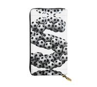 ZHAOUR Élégant portefeuille en cuir imprimé hibou aux yeux jaunes - Pochette légère à deux volets, plusieurs emplacements pour cartes et poche zippée pour pièces de monnaie, Police de football, Taille