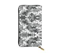 ZHAOUR Élégant portefeuille en cuir imprimé ours blanc marron - Pochette légère à deux volets, plusieurs emplacements pour cartes et poche zippée pour pièces de monnaie, Camouflage numérique., Taille