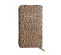 ZHAOUR Élégant portefeuille en cuir imprimé panda ours - Pochette légère à deux volets, plusieurs emplacements pour cartes et poche zippée pour pièces de monnaie, Imprimé léopard amusant., Taille