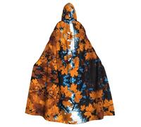 ZHAOUR Feuilles Automne Branches D'arbre Imprimé Halloween Cape à Capuche Costume - Cape à Capuche Mixte Adulte pour Cosplay, Fête, Sorcière, Jedi, Magicien