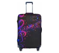 ZHAOUR Housse de protection pour valise - Élastique coloré Galaxy Note de musique Imprimer Bagages Accessoires de voyage pour voyages d'affaires, blanc, XL