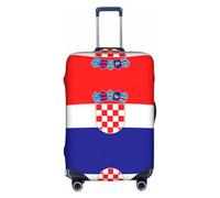 ZHAOUR Housse de protection pour valise - Élastique - Drapeau de la République de Croatie - Accessoires de voyage pour voyage d'affaires, blanc, L
