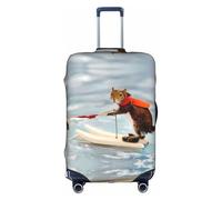 ZHAOUR Housse de Protection Valise - Élastique Ski Nautique Renard Ecureuil Imprimer Bagages Accessoires Voyage, blanc, S