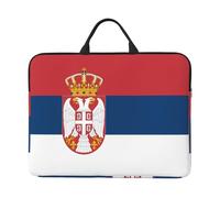 ZHAOUR Housse rembourrée pour ordinateur portable 14" Motif drapeau du Texas Idéal pour les affaires, les déplacements et les voyages, Drapeau de la Serbie, Taille unique