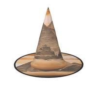 ZHAOUR Lot de 3 chapeaux d'Halloween - Grande pyramide égyptienne vintage imprimée sorcières décoration fête, cosplay, jeu de rôle, carnaval, déguisement, fournitures de bal masqué