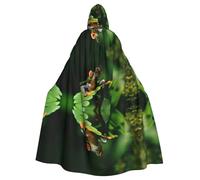 ZHAOUR Peace Frog Tree Printed Halloween Cape à Capuche Costume - Cape à Capuche Mixte Adulte pour Cosplay, Fête, Sorcière, Jedi, Magicien