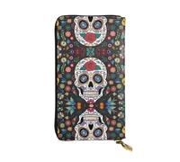 ZHAOUR Portefeuille élégant en cuir imprimé King Kong - Pochette légère à deux volets, plusieurs emplacements pour cartes et poche zippée pour pièces de monnaie, Day of the Dead, Taille unique