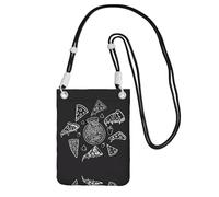 ZHAOUR Sac à bandoulière universel noir pour téléphone - Léger motif constellation de pizza (1) sac à main imprimé, parfait pour le shopping et les activités de plein air, Noir , Taille unique