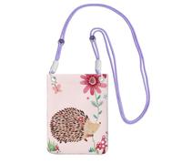 ZHAOUR Sac à bandoulière universel noir pour téléphone - Porte-monnaie léger avec imprimé hérisson, parfait pour le shopping et les activités de plein air, violet, Taille unique