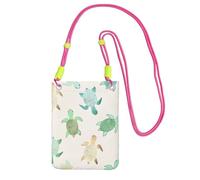 ZHAOUR Sac à bandoulière universel noir pour téléphone - Porte-monnaie léger imprimé tortue, parfait pour le shopping et les activités de plein air, Fuchsia, Taille unique