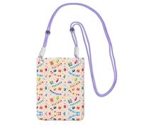 ZHAOUR Sac à bandoulière universel noir pour téléphone - Sac à main léger avec imprimé « Happy Birthday to You », parfait pour le shopping et les activités de plein air, violet, Taille unique