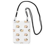 ZHAOUR Sac à bandoulière universel noir pour téléphone - Sac à main léger imprimé carlin, parfait pour le shopping et les activités de plein air, Noir , Taille unique