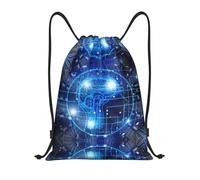 ZHAOUR Sac de gym avec cordon de serrage - Intelligence artificielle - Imprimé cerveau - Sac à dos pour yoga, danse, voyage et plus encore - Bretelles réglables, Noir , M