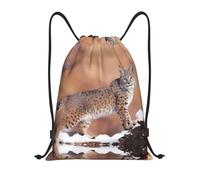 ZHAOUR Sac de gym avec cordon de serrage - Sac à dos imprimé Canada Lynx pour yoga, danse, voyage et plus encore - Bretelles réglables, Noir , M