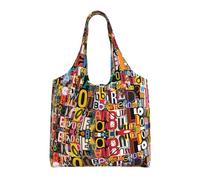 ZHAOUR Sacs fourre-tout en toile avec imprimé drapeau de l'Islande - Grands sacs d'épicerie réutilisables, sac fourre-tout pour déménagement, shopping, voyage et utilisation quotidienne, Lettre et