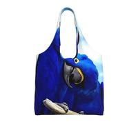 ZHAOUR Sacs fourre-tout en toile avec imprimé tortue - Grands sacs d'épicerie réutilisables, sac fourre-tout pour déménagement, shopping, voyage et utilisation quotidienne, Perroquet bleu à câliner