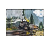 ZHAOUR Tapis imprimé train à vapeur - Tapis de sol doux pour salon, chambre à coucher et bureau - 203,2 x 147,3 cm