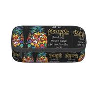 ZHAOUR Trousse à crayons avec motif Beach Stone Full-Print - Organiseur multifonction - Tissu Oxford durable - Plusieurs compartiments, Ananas aux fruits colorés, Taille unique, Cartable