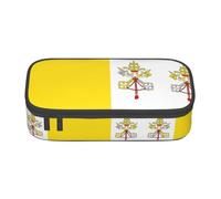 ZHAOUR Trousse à crayons avec motif Beach Stone Full-Print - Organiseur multifonction - Tissu Oxford durable - Plusieurs compartiments, Drapeau du Vatican, Taille unique, Cartable