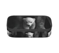 ZHAOUR Trousse à crayons avec motif Beach Stone Full-Print - Organiseur multifonction - Tissu Oxford durable - Plusieurs compartiments, ours, Taille unique, Cartable