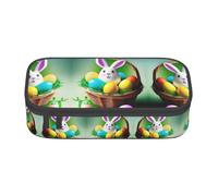 ZHAOUR Trousse à crayons avec motif Beach Stone Full-Print - Organiseur multifonction - Tissu Oxford durable - Plusieurs compartiments, Joie de Pâques, Taille unique, Cartable