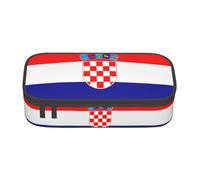 ZHAOUR Trousse à crayons avec motif drapeau de la République de Croatie - Organiseur multifonction - Tissu Oxford durable, plusieurs compartiments, Drapeau de la République de Croatie, Taille unique