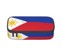 ZHAOUR Trousse à crayons avec motif drapeau de la République de Croatie - Organiseur multifonction - Tissu Oxford durable, plusieurs compartiments, Drapeau des Philippines, Taille unique, Cartable